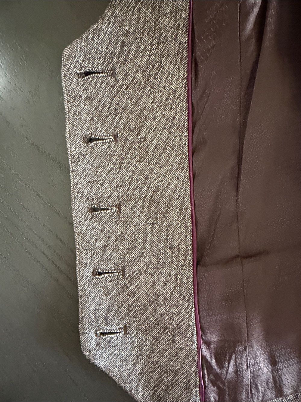 RW&CO. Women's Brown Tweed Vest with Button Front size XS - Picture 11 of 16